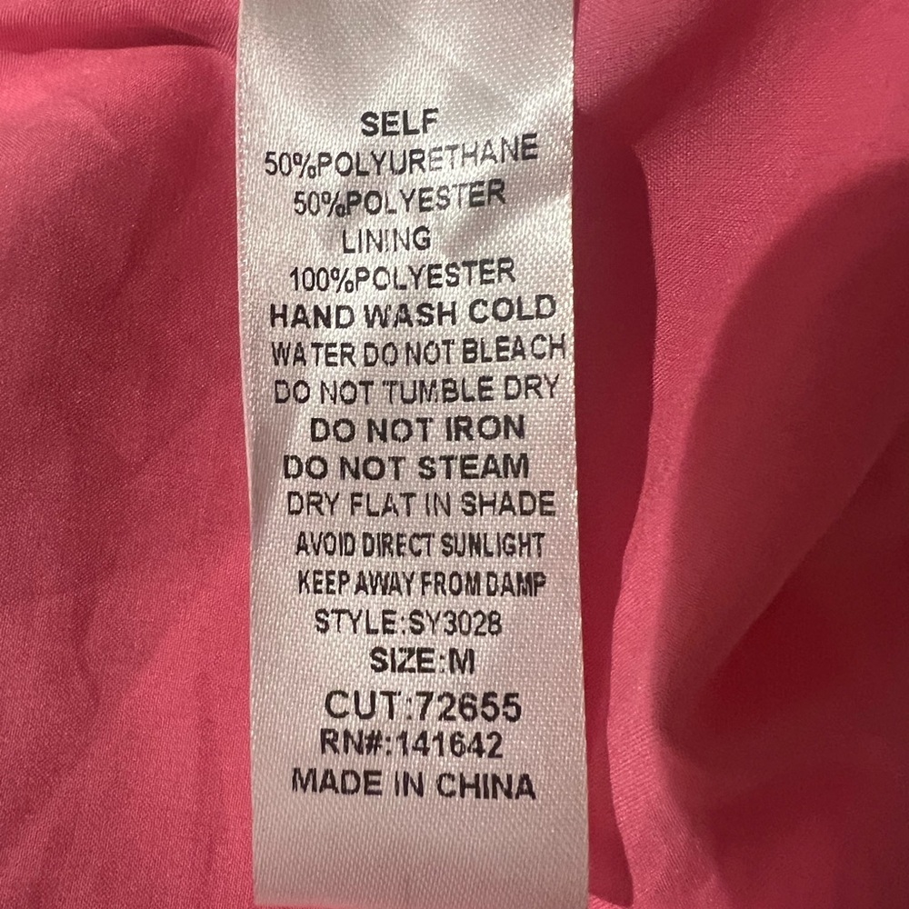 She + Sky Womens Oversized Faded Faux Leather Blazer Jacket Size Medium Hot Pink - Picture 5 of 5